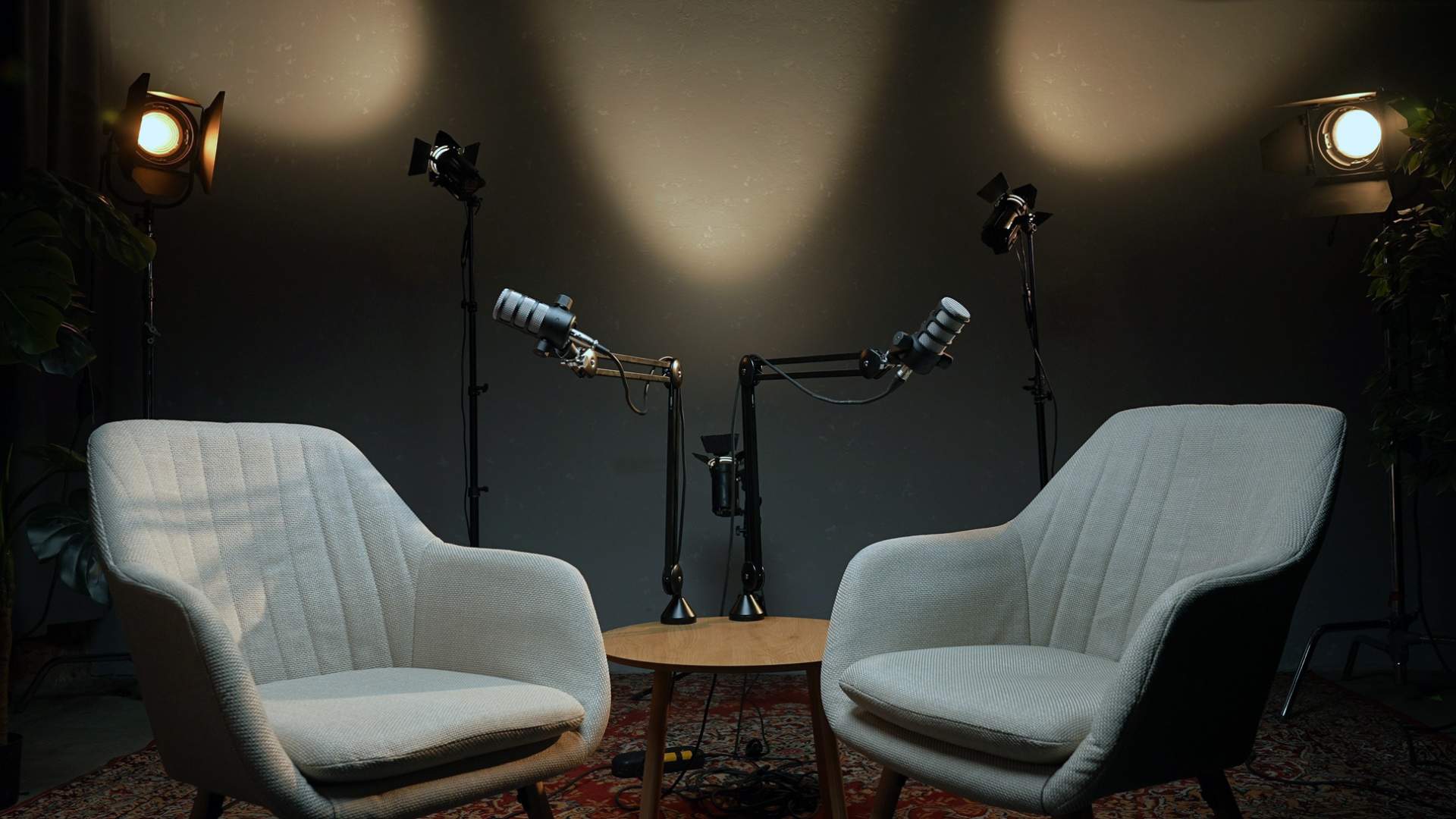 Set di un intervista a due persone