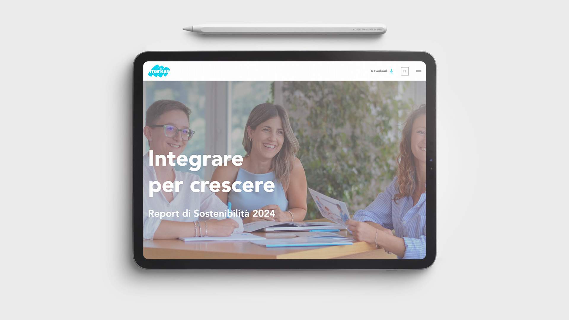 Markas - Digital Report per il bilancio di sostenibilità, sintesi di sostenibilità e programmazione social