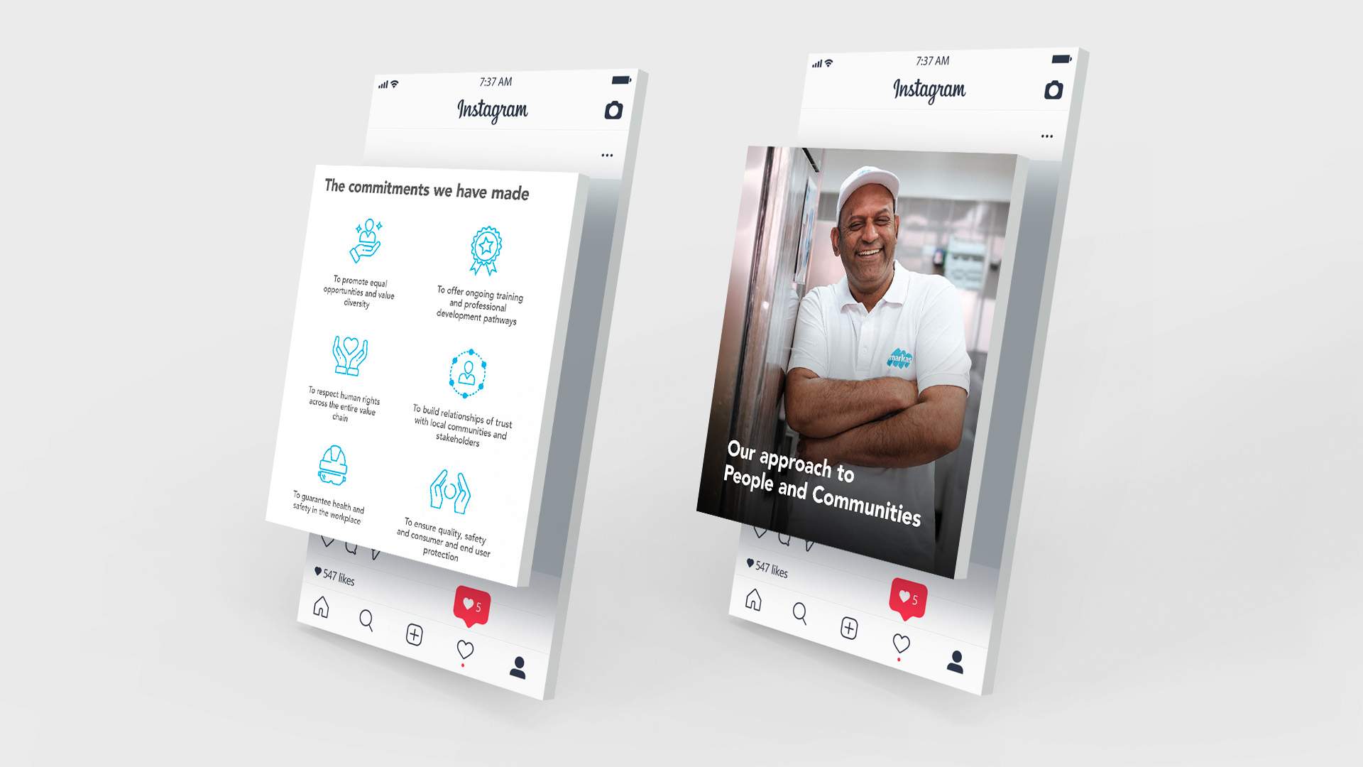 Markas - Digital Report per il bilancio di sostenibilità, sintesi di sostenibilità e programmazione social
