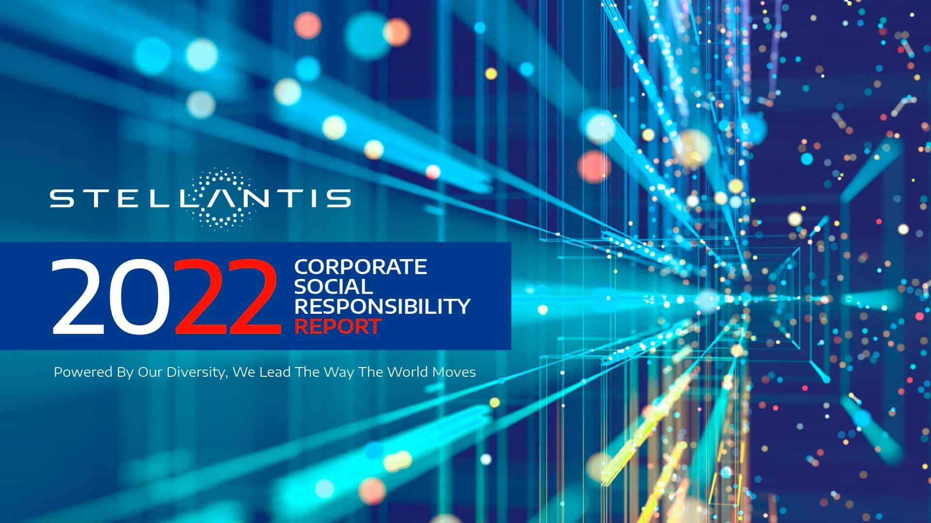 Copertina del Corporate Social Responsibility Report 2022 di Stellantis