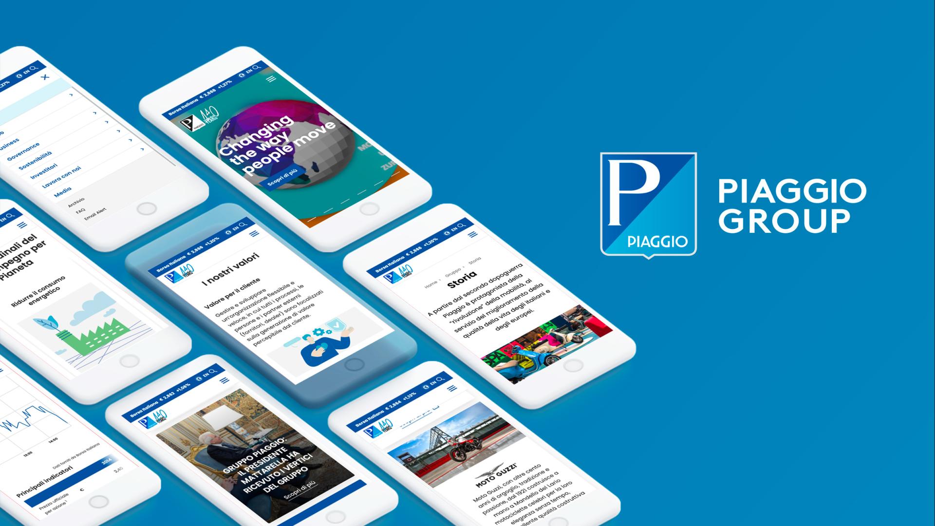 Piaggio UI mockup mobile