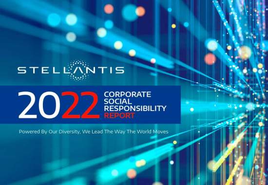 Copertina del Corporate Social Responsibility Report 2022 di Stellantis